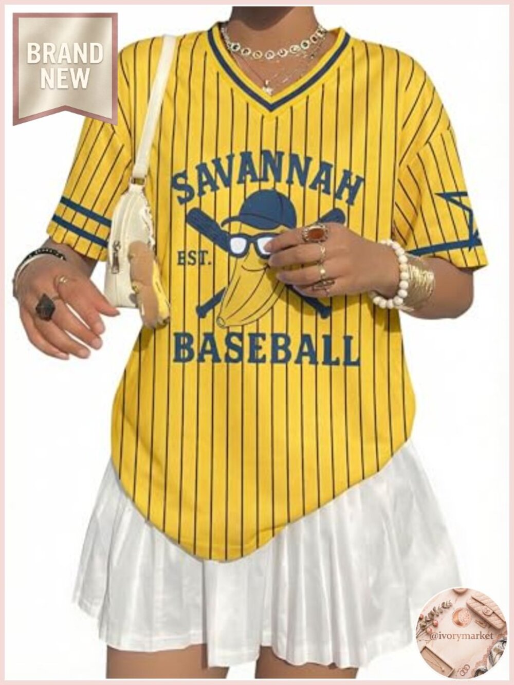 Women's Baseball Jersey Top - Lightweight Polyester Blend Loose Fit Short